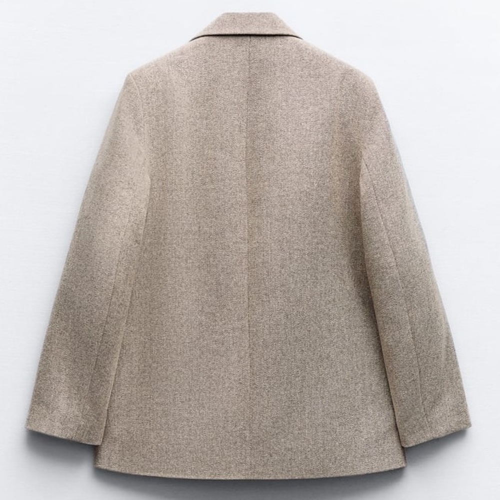 Zara Herringbone Wool Blazer - Picture 4 of 16
